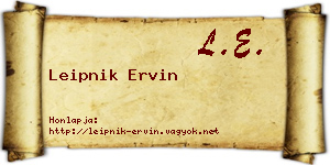 Leipnik Ervin névjegykártya